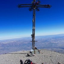 Cross on the summit of Volcan El Misti, 5822 meters high